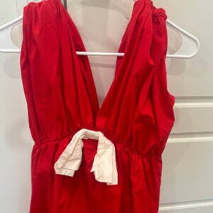 Day and Moon Red White Bow Dress